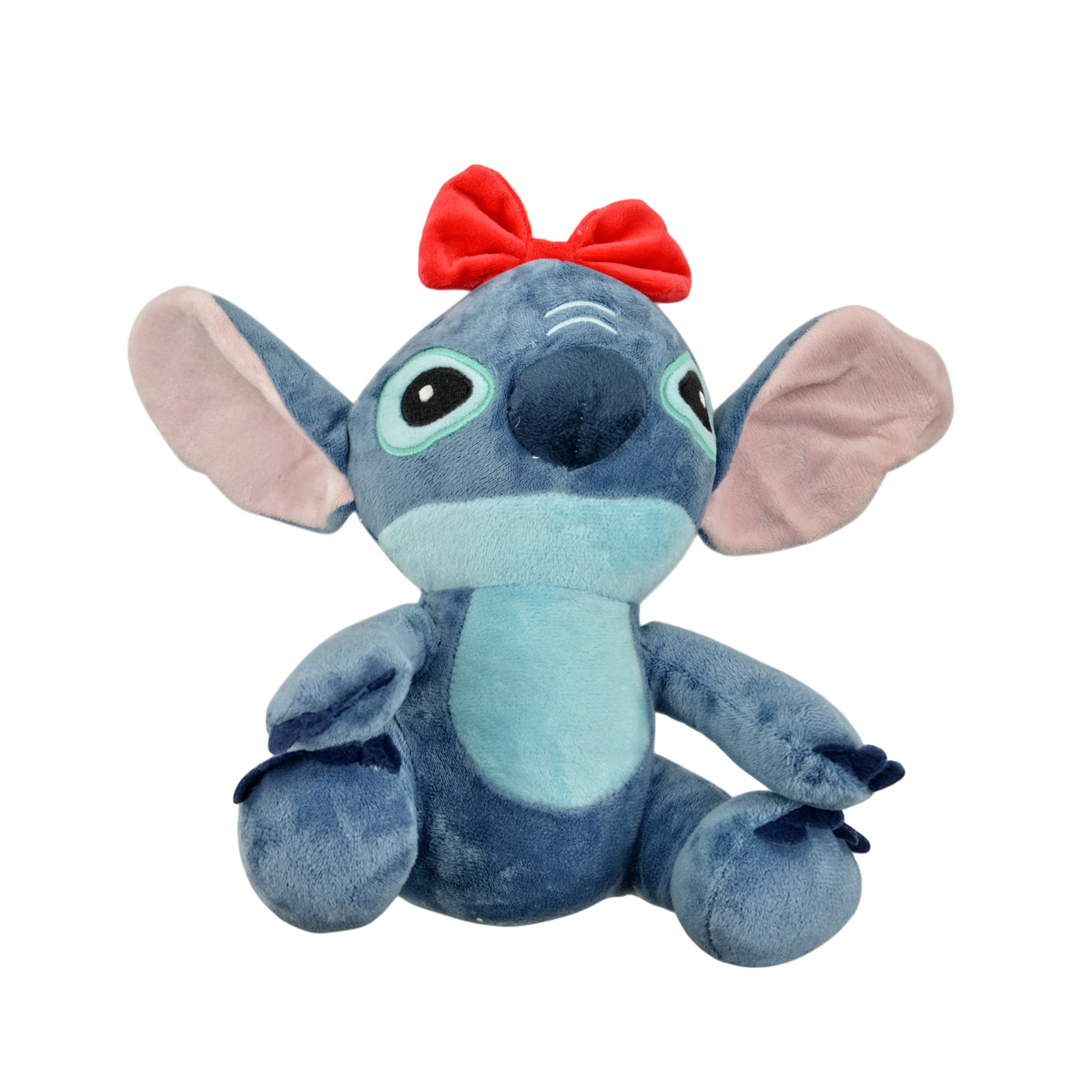 loutrina_040 Λούτρινο παίχνιδι Stitch μπλε χρώμα και ένα κόκκινο φιόγκο - Image 1