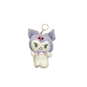 Μπρελόκ λούτρινο παιχνίδι Kuromi άσπρο και μώβ χρώμα