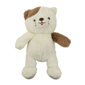 Λούτρινο παιχνίδι χαριτομένη γατούλα λευκό καφέ χρώμα