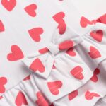 Σετ 2 τεμ. λευκή μπλούζα με καρδούλες και ροζ σορτς - Image 2